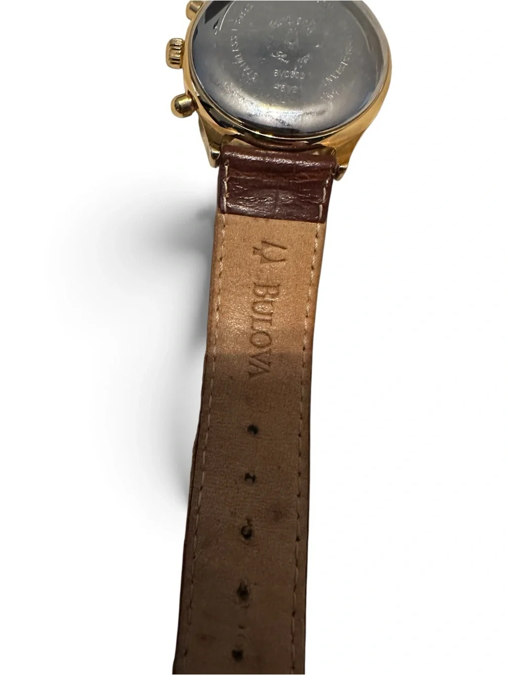 Vintage Bulova BVC302 46121 Gold Plated Chronograph Watch w/ Box